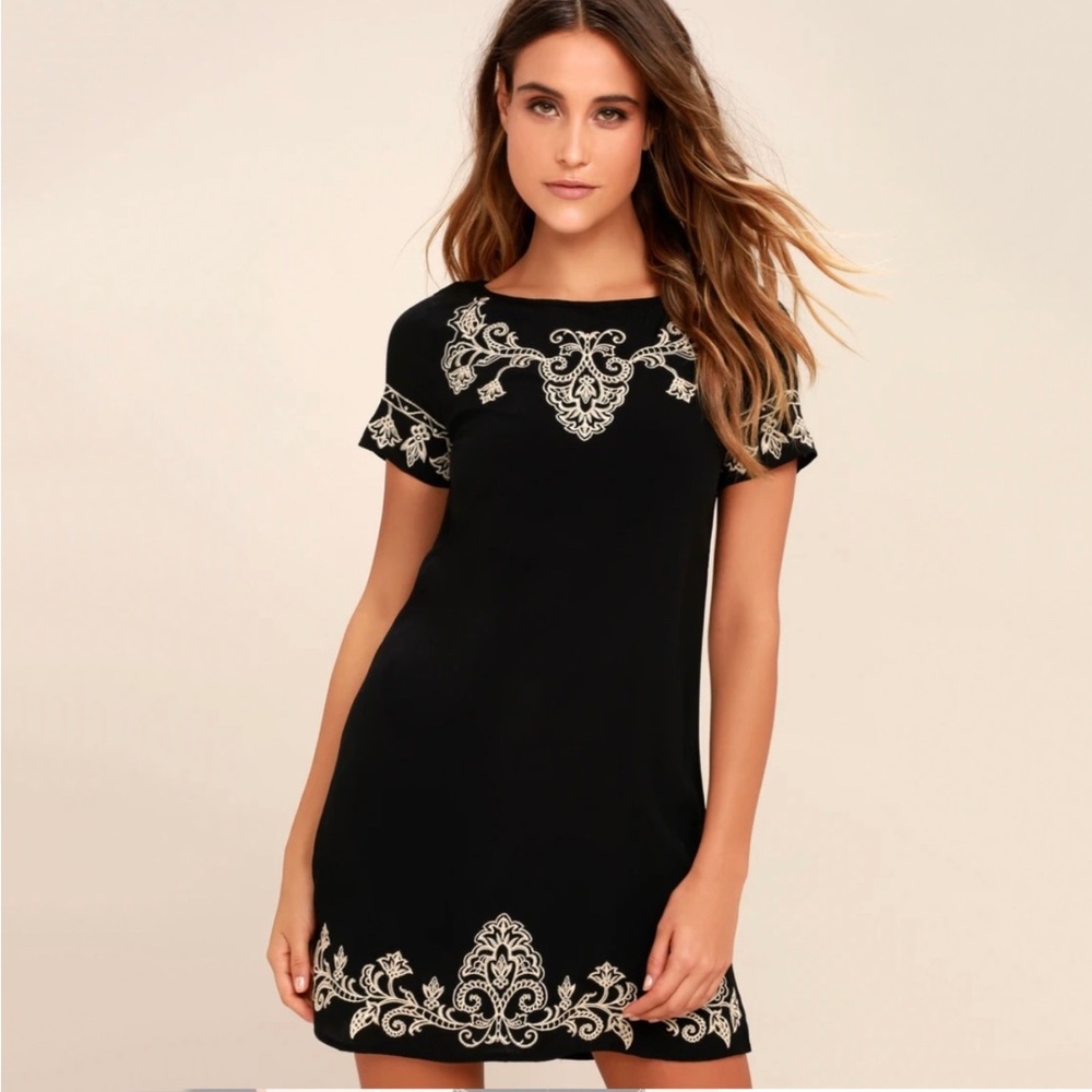 Lulu’s Black Embroidered Dress